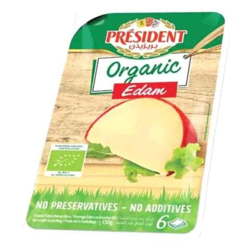 

President Organic Edam Cheese Slices 150g