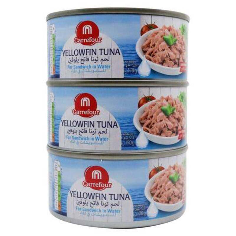 

Generic Carrefour Yellowfin Tuna Flakes For Sandwich In Water 170g Pack of 3