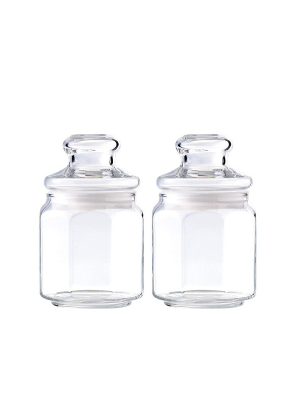 

Ocean Glass Pop Jar Set, 2 x 500ml, Clear