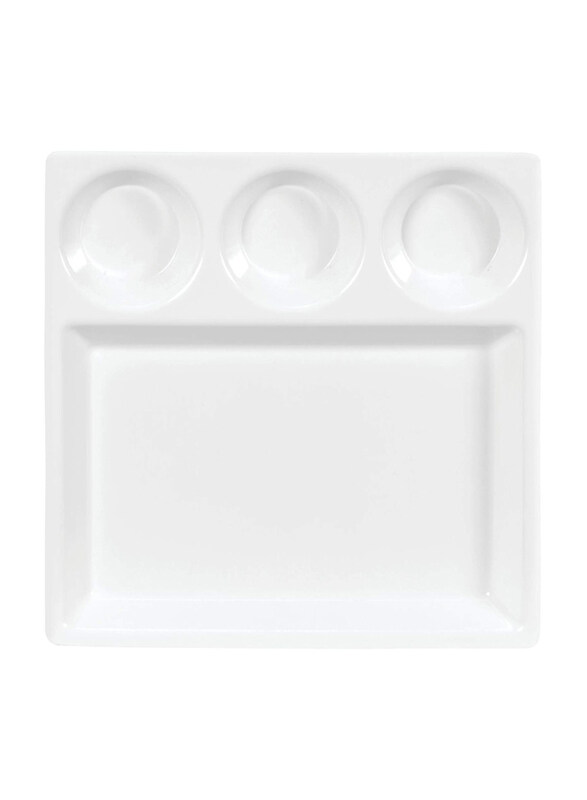 

Dinewell 4-Partition Horeca Serving Plate, White
