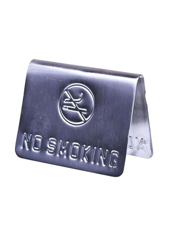 

Raj Catering No Smoking Large Sign Plate, Silver