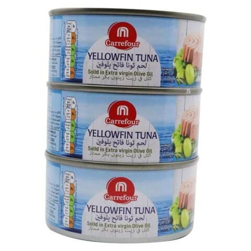 

Generic Carrefour Yellowfin Tuna Solid In Extra Virgin Olive Oil 170g Pack of 3