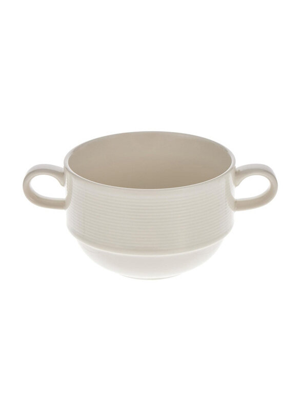 

Baralee 4 Oz Wish Stackable Soup Handled Ceramic Cup, 350 Cc, (11 3), White