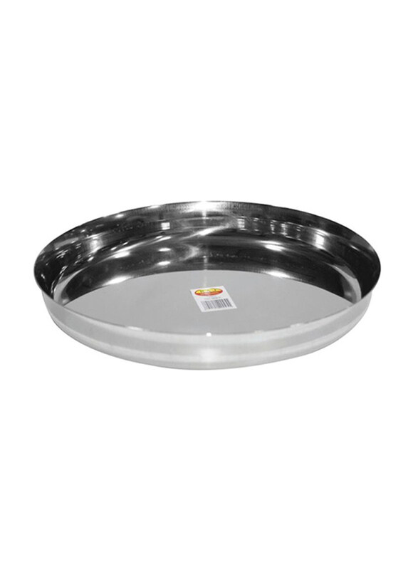 

Raj 26cm No.12 Steel Sada Thali, TS0012, Silver