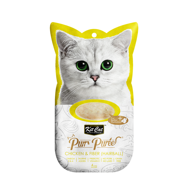 

Kit Cat Purr Puree Chicken & Fibre Hairball Cat Treats