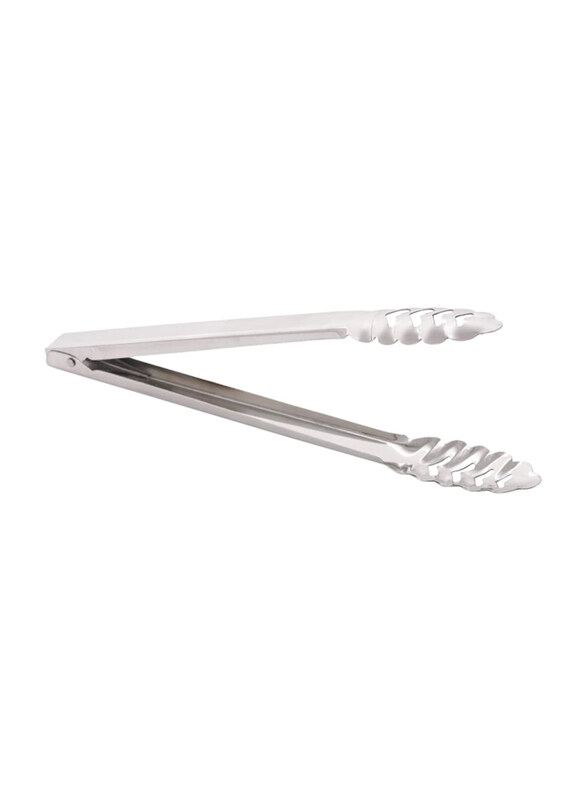 

Raj 12-inch Stainless Steel Utility Frying Tongs, Silver