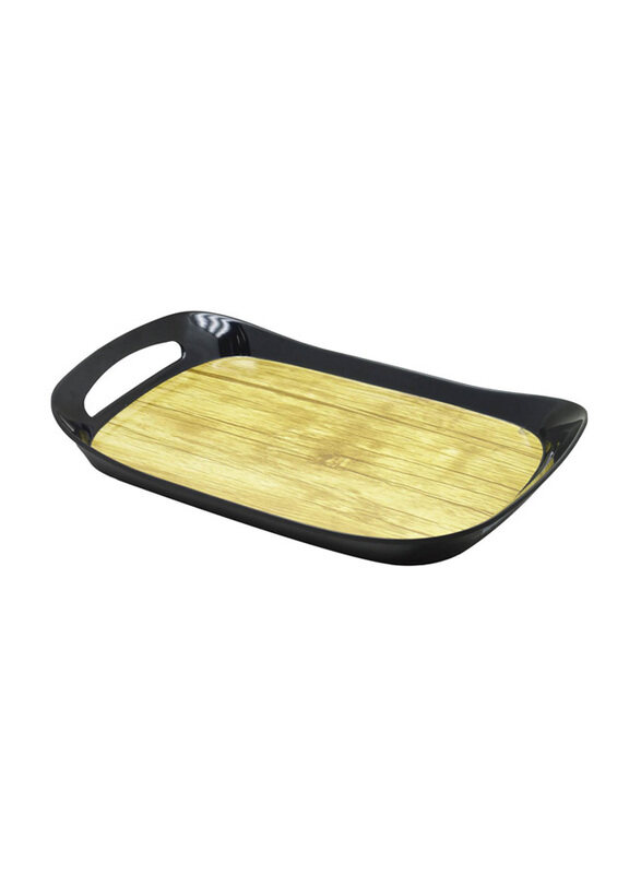 

RK Large Melamine Rectangle Comfort Bamboo Tray, 16.25 x 10.25-inch, DWT1072BMB, Beige/Black