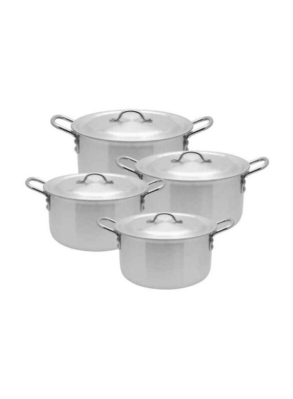 

Raj 4-Piece Pak Aluminium Cooking Pot Set, RATP04, Silver