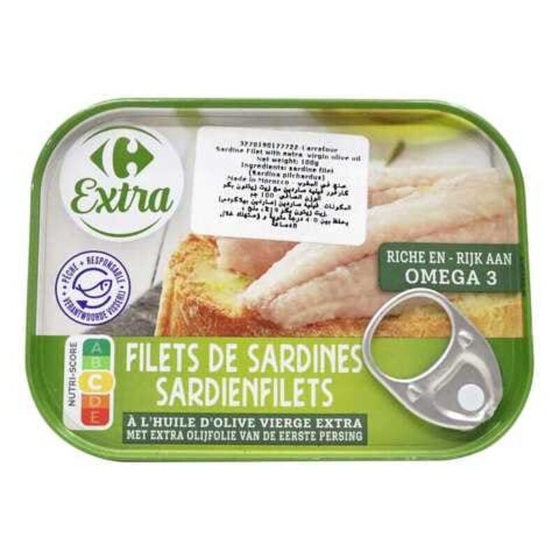 

Generic Carrefour Extra Sardines Fillet In Olive Oil 135g