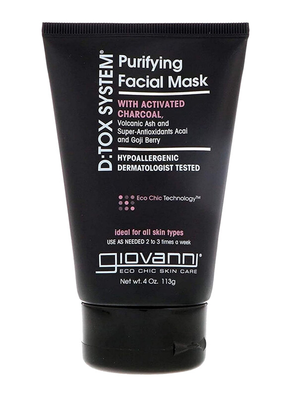 

Giovanni D Tox System Purifying Facial Mask With Activated Charcoal Volcanic Ash & Super-antioxidants Acai & Goji Berry, 113gm