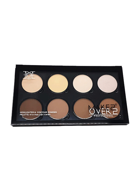 

Make Over 22 Highlighter & Contour Powder Palette, Light, Multicolour