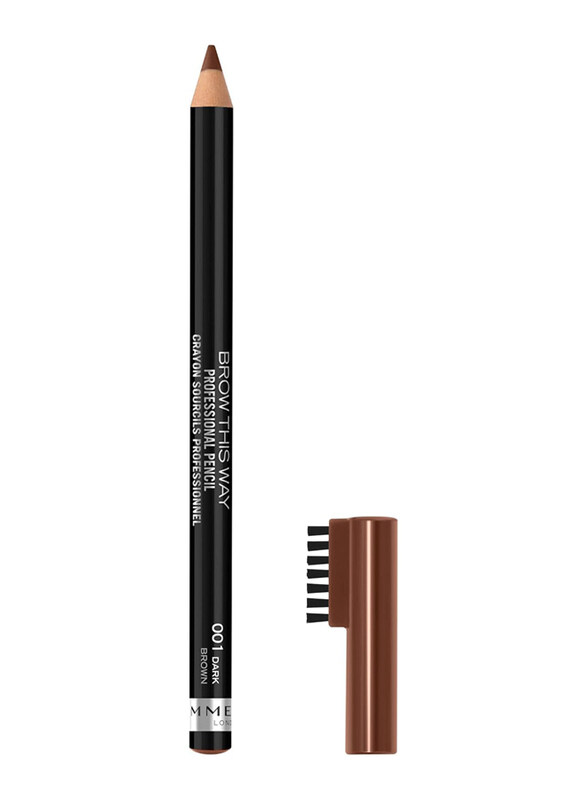

Rimmel London Professional Eyebrow Pencil with Brush Applicator, 01 Dark Brown, Brown