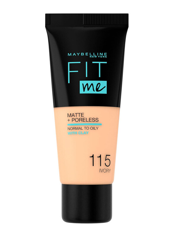

Maybelline New York Fit Me Matte & Poreless Fluid Foundation, 115 Ivory, Beige