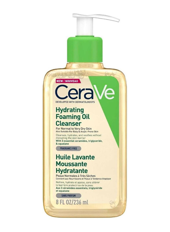 

Cerave Hydrating Foaming Oil Cleanser for Normal to Very Dry Skin with Squalane, 236ml