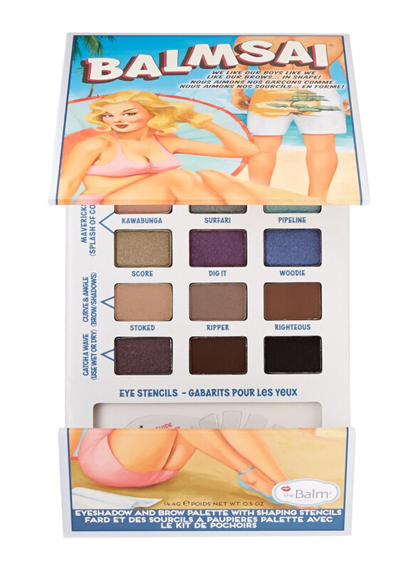 

The Balm Naughty Eyeshadow and Brow Palette with Shaping Stencils, 14.4gm, Balmsai, Multicolour