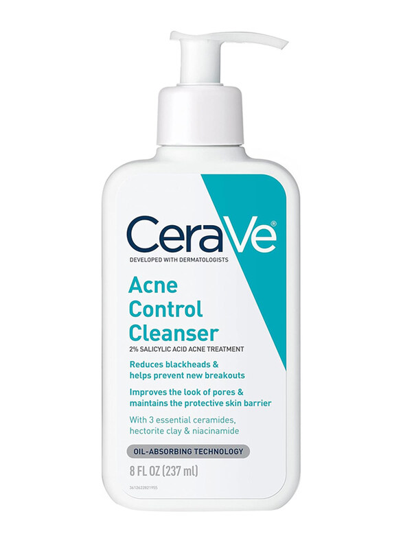 

Cerave Face Wash Acne Treatment Salicylic Acid Cleanser with Purifying Clay for Oily Skin Blackhead Remover and Clogged Pore Control, 8oz