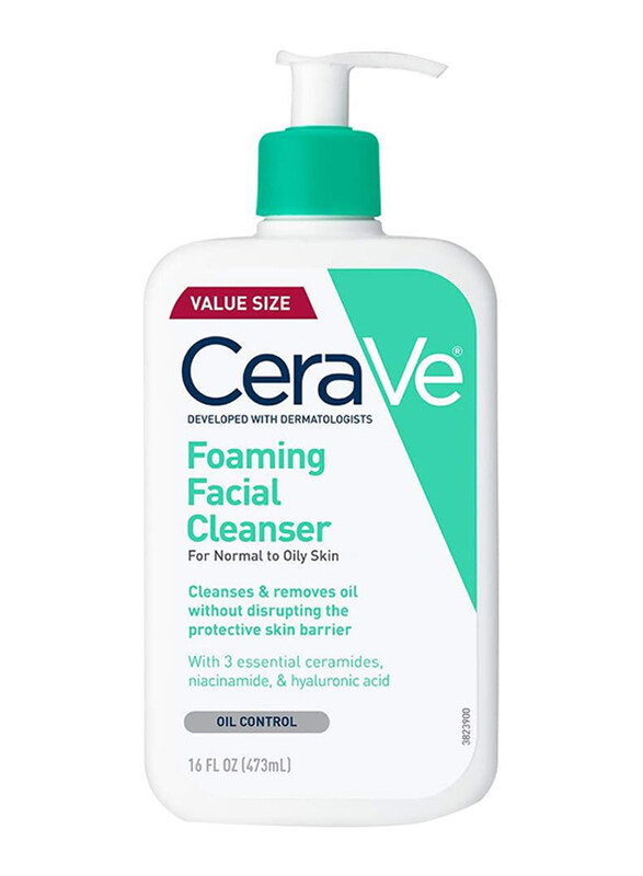 

Cerave Foaming Facial Cleanser Makeup Remover and Daily Face Wash for Oily Skin, 473ml