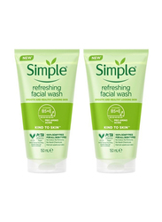 Simple Refreshing Facial Wash for All Skin Type, 2 x 150ml