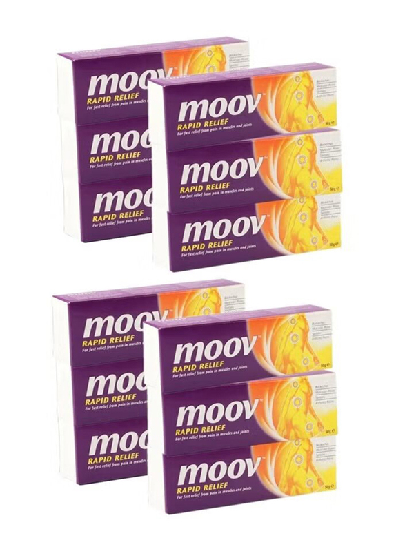 Moov Instant Pain Rapid Relief Cream, 50g, 12 Piece
