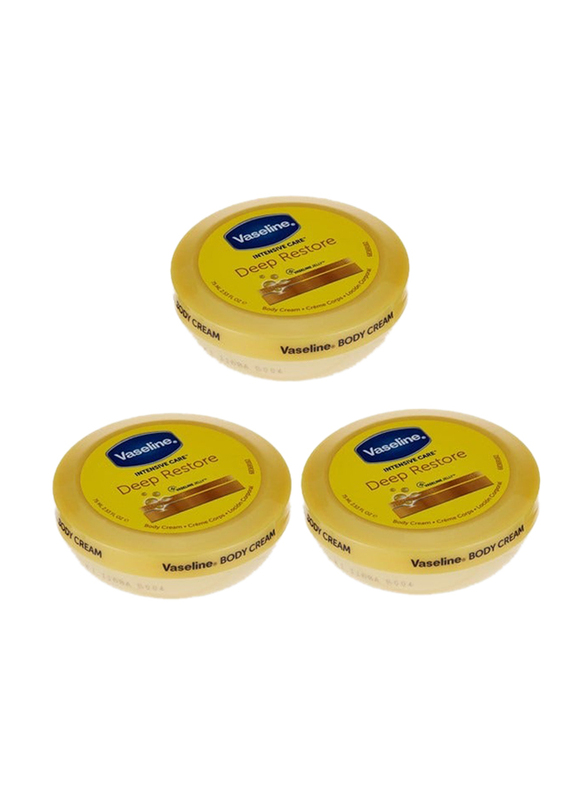 Vaseline Intensive Care Deep Restore Body Cream, 3 x 75ml