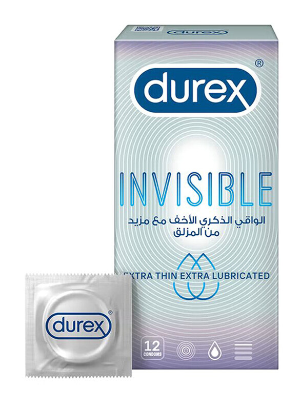 

Durex Invisible Extra Thin Lubricated Condoms, 12 Pieces