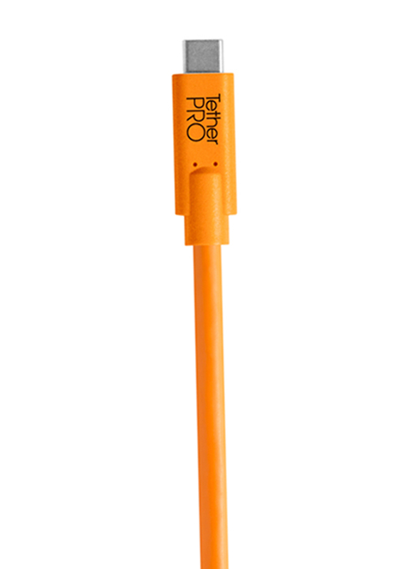 Tether Tools TetherPro USB-C to 2.0 Mini-B 8-Pin Cable, 4.6 Meters, Orange