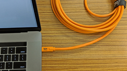 Tether Tools TetherPro USB-C to 2.0 Mini-B 8-Pin Cable, 4.6 Meters, Orange