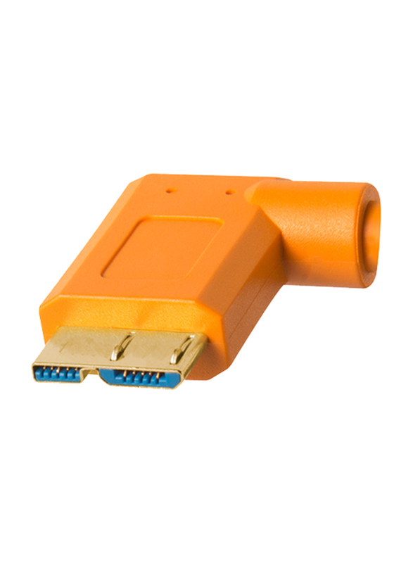 Tether Tools TetherPro USB 3.0 to Micro-B Right Angle Cable, 4.6 Meters, Orange