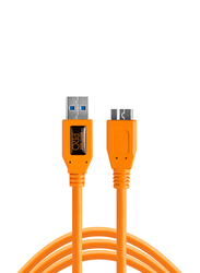 Tether Tools TetherPro USB 3.0 to Micro-B Cable, 4.6 Meters, Orange