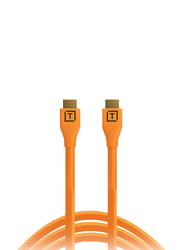 Tether Tools TetherGuard LeverLock & Cable Kit, USB-C to USB-C Straight to Right Cable, 9.4 Meters, Orange