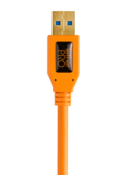 Tether Tools TetherPro USB 3.0 to Micro-B Right Angle Cable, 4.6 Meters, Orange