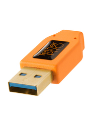 Tether Tools TetherPro USB 3.0 to Micro-B Right Angle Cable, 4.6 Meters, Orange