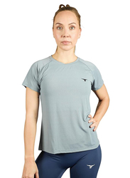 Thugfit Antares Tee T-Shirt for Women, Blue Gray, Medium