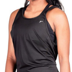 BreezyBack Tie back Tank Top (L, Black)