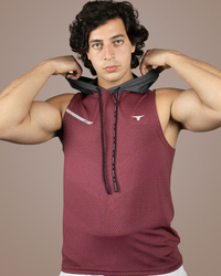 Thugfit PowerTower high-intensity Hoodie for Men, Burgundy, Large