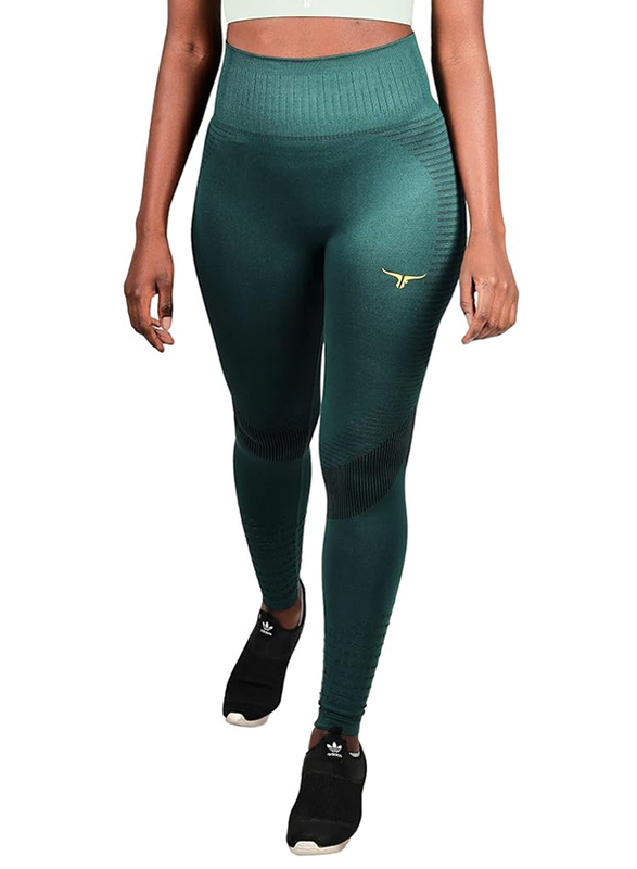 Thugfit SpinFit High Waist Hollow Leggings for Women, Green, Medium