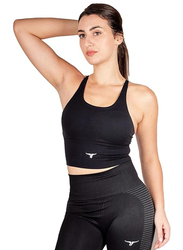 Thugfit AeroFit High-intensity Long Line Sports Bra, Black, Extra Small