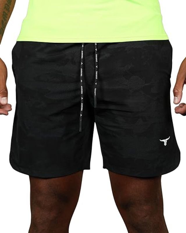 Thugfit 7" Inseam ProTech Activewear Shorts for Men, Black, Large
