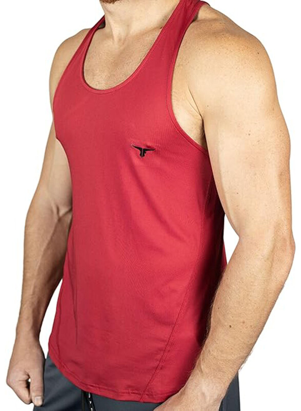 

Thugfit MuscleHustle Slim Fit Tank Top for Men, Red, Medium