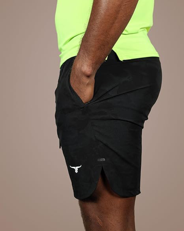 Thugfit 7" Inseam ProTech Activewear Shorts for Men, Black, Large