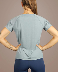 Thugfit Antares Tee T-Shirt for Women, Blue Gray, Medium