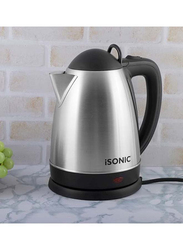 iSonic 2.5L Stainless Steel Electric Kettle with Concealed Heating Element, IK 512, Black/Silver