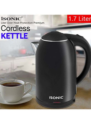 iSonic 1.7L Double Wall Cordless Safe and Healthy Electric Kettle, IK510, Black