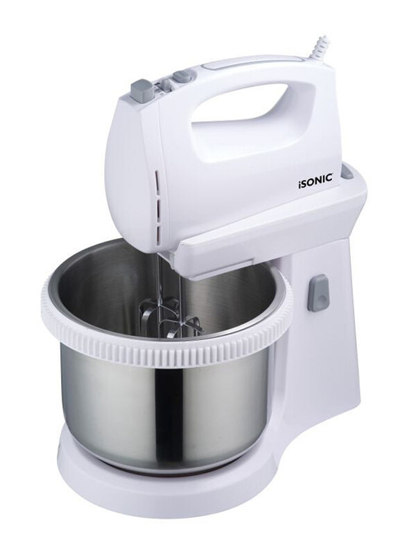 iSonic 3.2L Electric Stand Mixer, 300W, IM 732, White/Silver