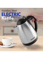 iSonic 2.5L Stainless Steel Electric Kettle with Concealed Heating Element, IK 512, Black/Silver