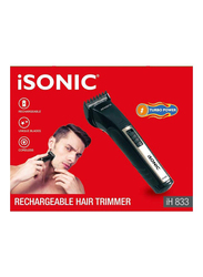 Isonic Rechargeable Hair Trimmer, 17cm, IH 833, Black