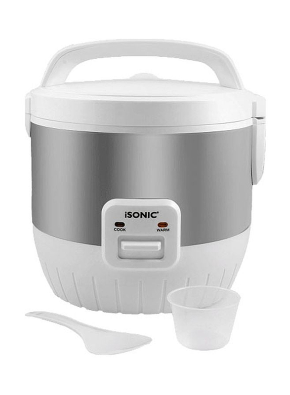 iSonic 1.8L 3-in-1 Automatic Rice Cooker, 762W, IRC 760, White/Silver