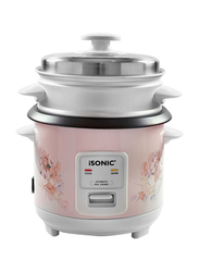 iSonic 0.6L Automatic Rice Cooker, 350W, IRC 756, Pink/White/Silver