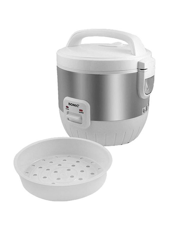 iSonic 1.8L 3-in-1 Automatic Rice Cooker, 762W, IRC 760, White/Silver
