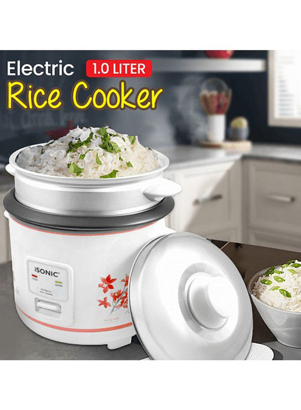 iSonic 1L 3-in-1 Automatic Rice Cooker, 400W, IRC 757, White/Silver/Black